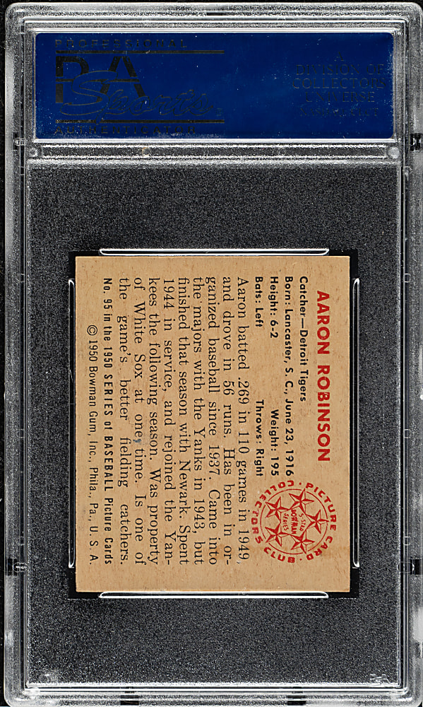 1950 Bowman #95 Aaron Robinson PSA NM 7