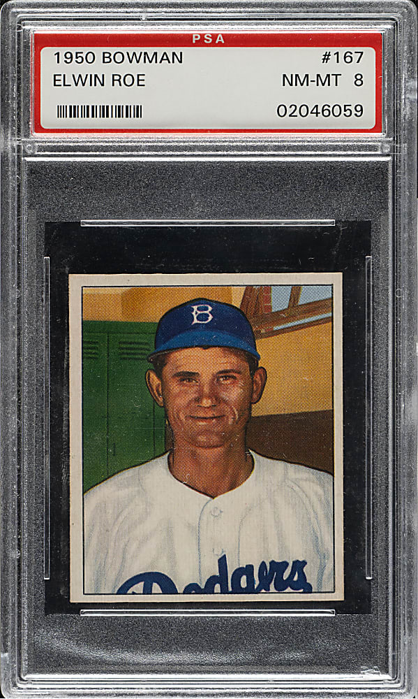 1950 Bowman #167 Elwin Roe PSA NM-MT 8