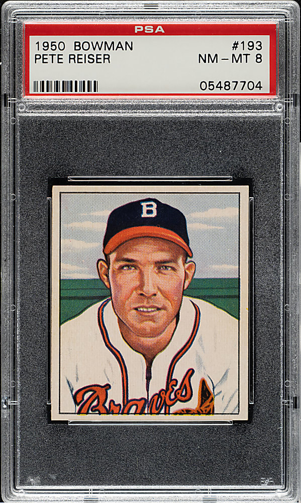 1950 Bowman #193 Pete Reiser PSA NM-MT 8