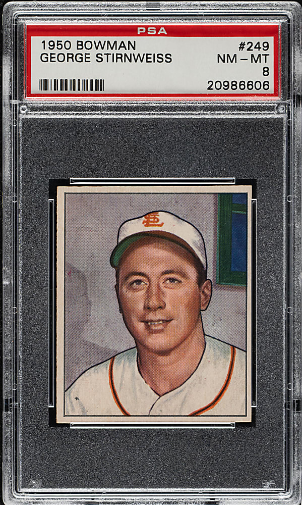 1950 Bowman #249 George Stirnweiss PSA NM-MT 8