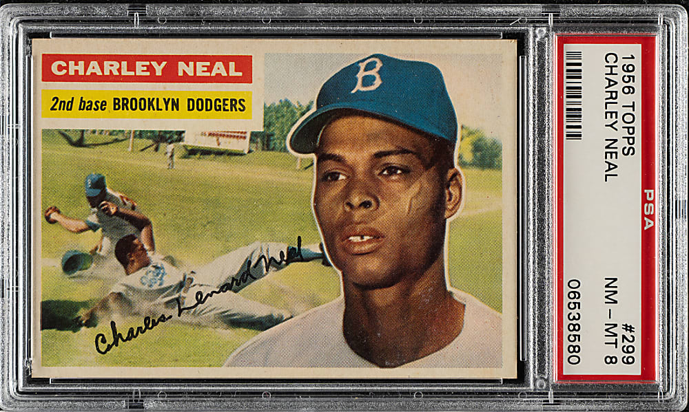 1956 Topps #299 Charlie Neal PSA NM-MT 8