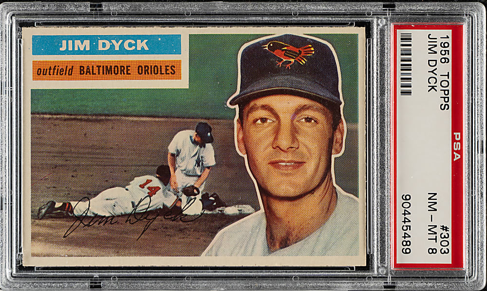 1956 Topps #303 Jim Dyck PSA NM-MT 8