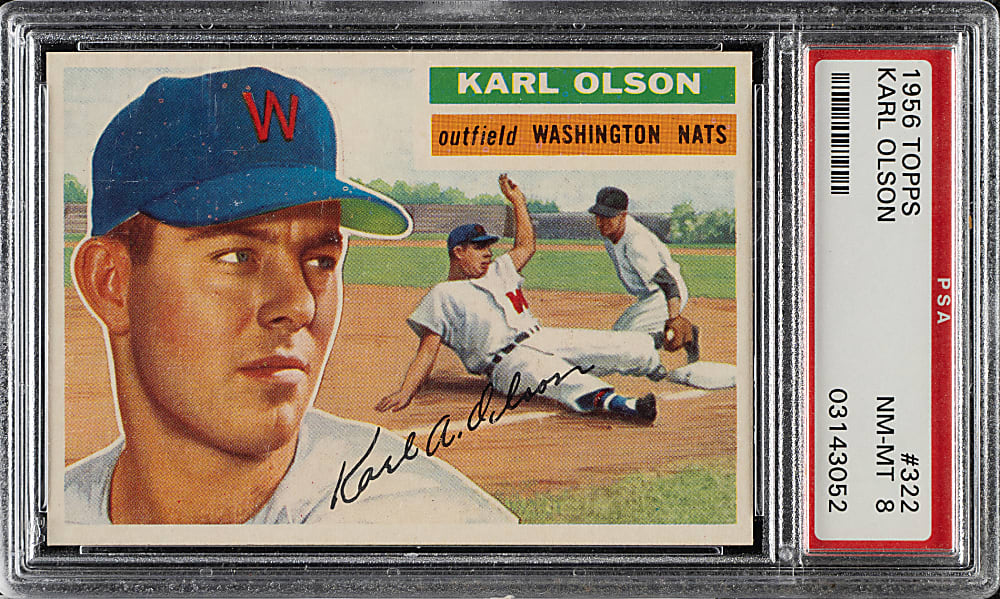 1956 Topps #322 Karl Olson PSA NM-MT 8