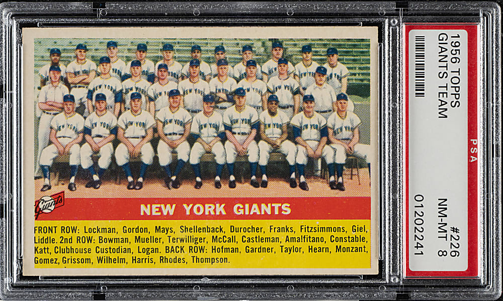 1956 Topps #226 New York Giants Team PSA NM-MT 8