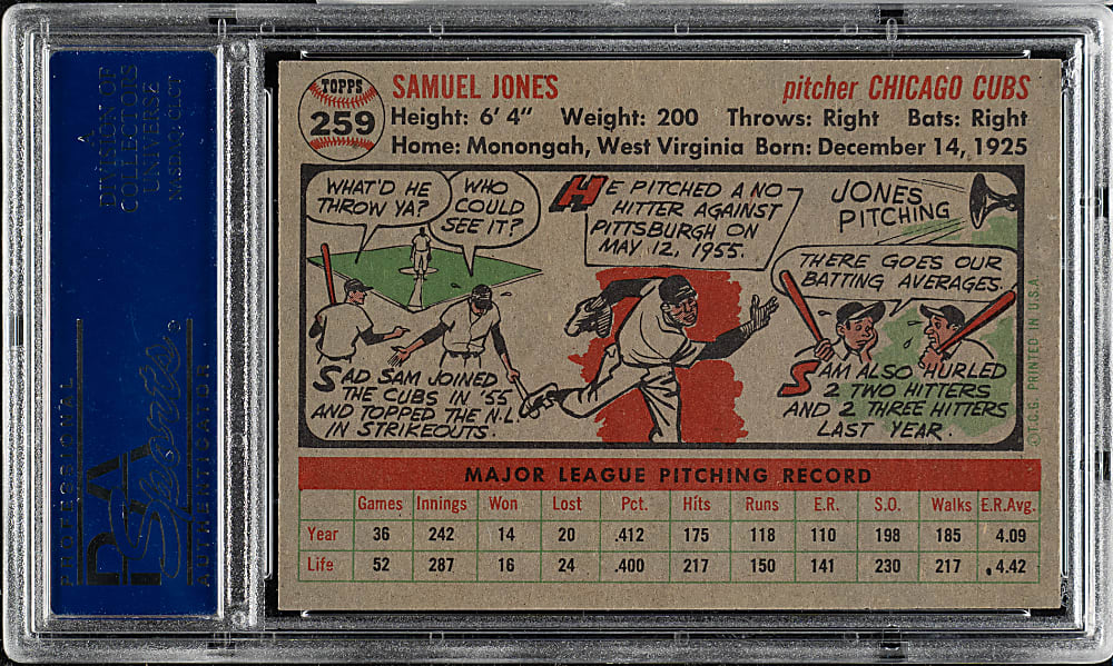 1956 Topps #259 Sam Jones PSA NM-MT 8