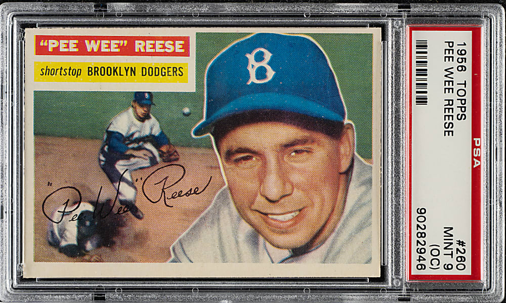 1956 Topps #260 Pee Wee Reese PSA MINT 9 (OC)