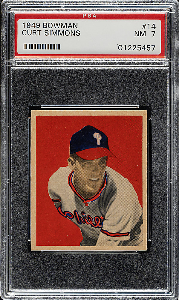 1949 Bowman #14 Curt Simmons PSA NM 7