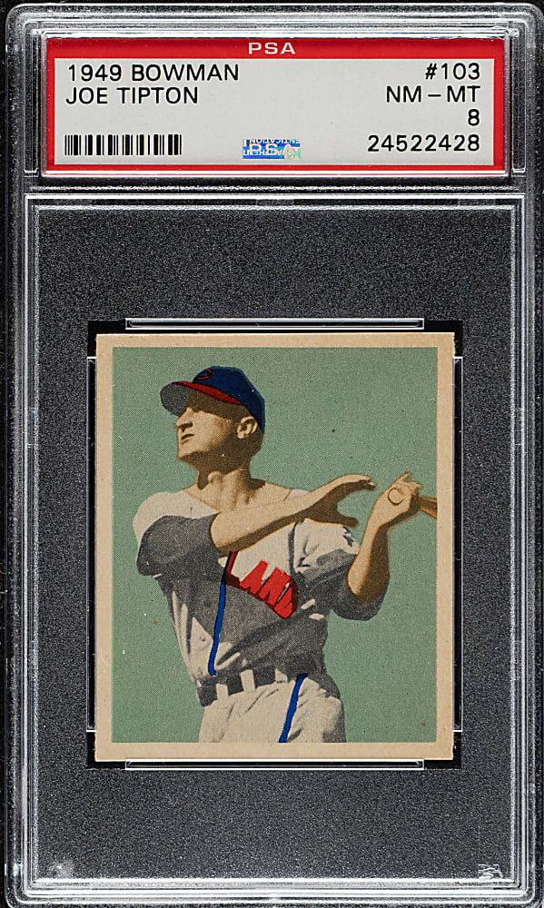 1949 Bowman #103 Joe Tipton PSA NM-MT 8