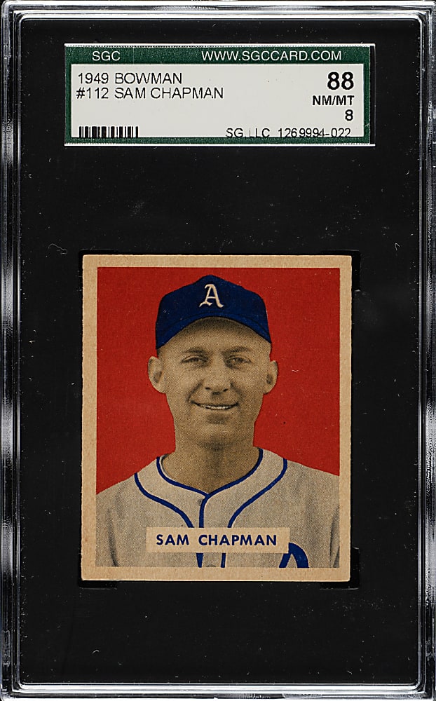1949 Bowman #112 Sam Chapman SGC NM/MT 88