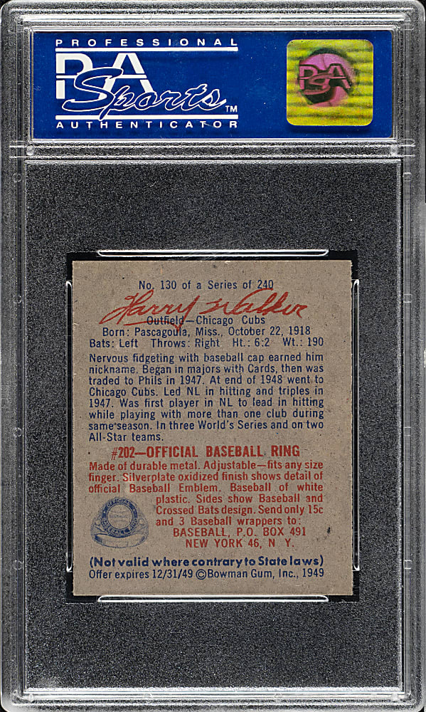 1949 Bowman #130 Harry Walker PSA NM-MT 8
