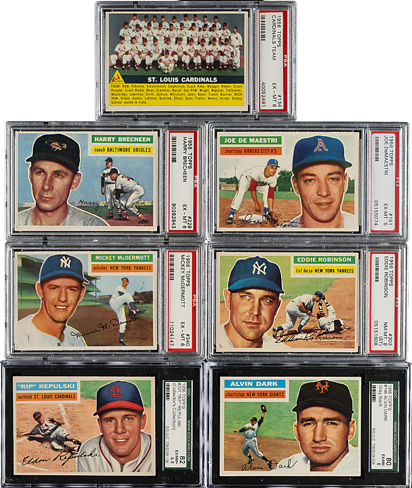 1956 Topps PSA- and SGC-Graded Collection (7)
