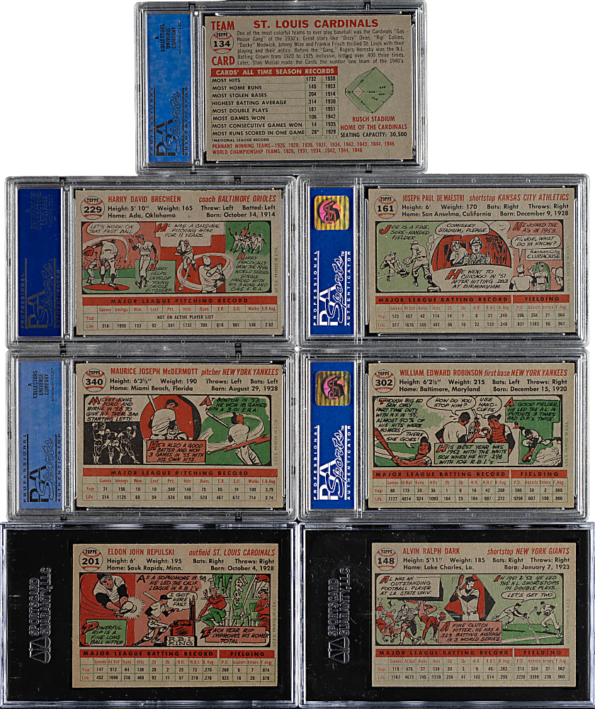 1956 Topps PSA- and SGC-Graded Collection (7)