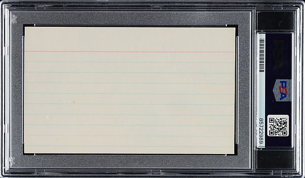 Pie Traynor Signed Index Card - PSA/DNA