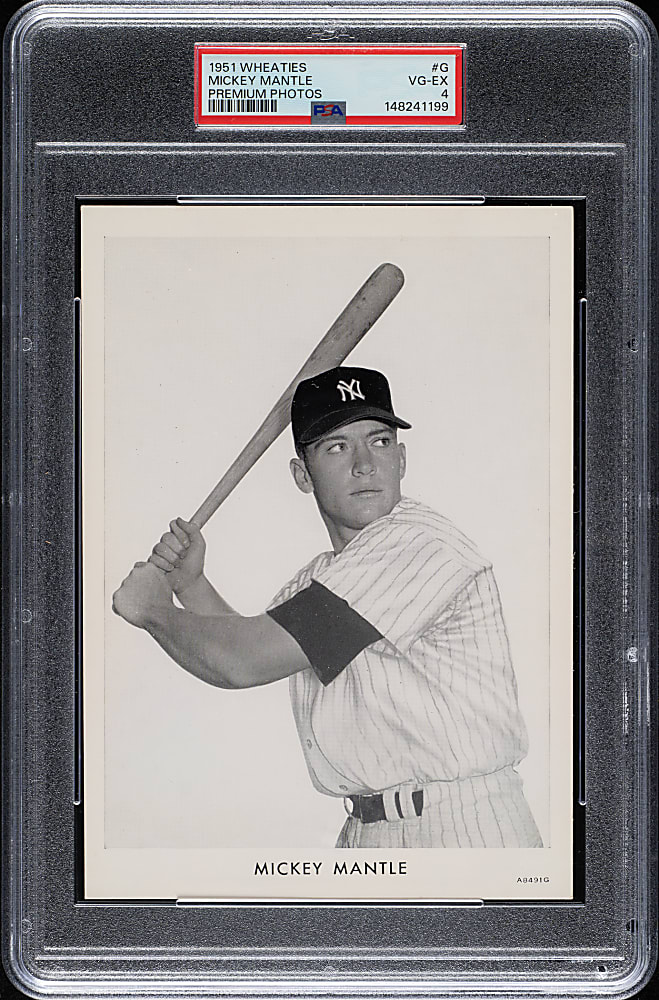 1951 Wheaties Premium Photos #G Mickey Mantle PSA VG-EX 4