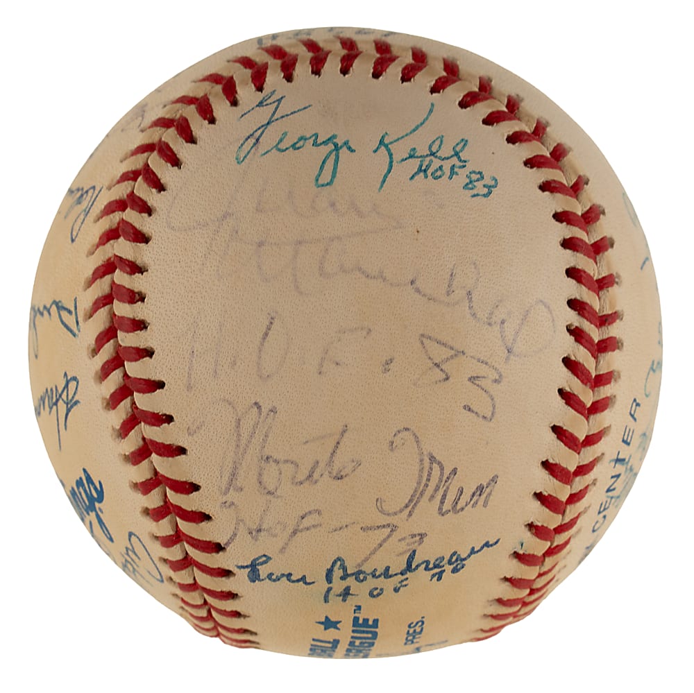 Hall of Fame Multi-Signed Baseball (17 Signatures) - JSA - All with Hall of Fame Inscriptions