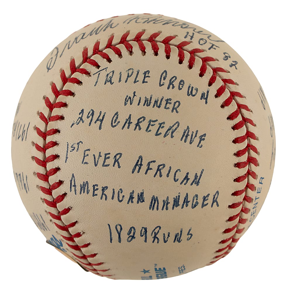 Frank Robinson Single-Signed Limited-Edition Stat Baseball - JSA