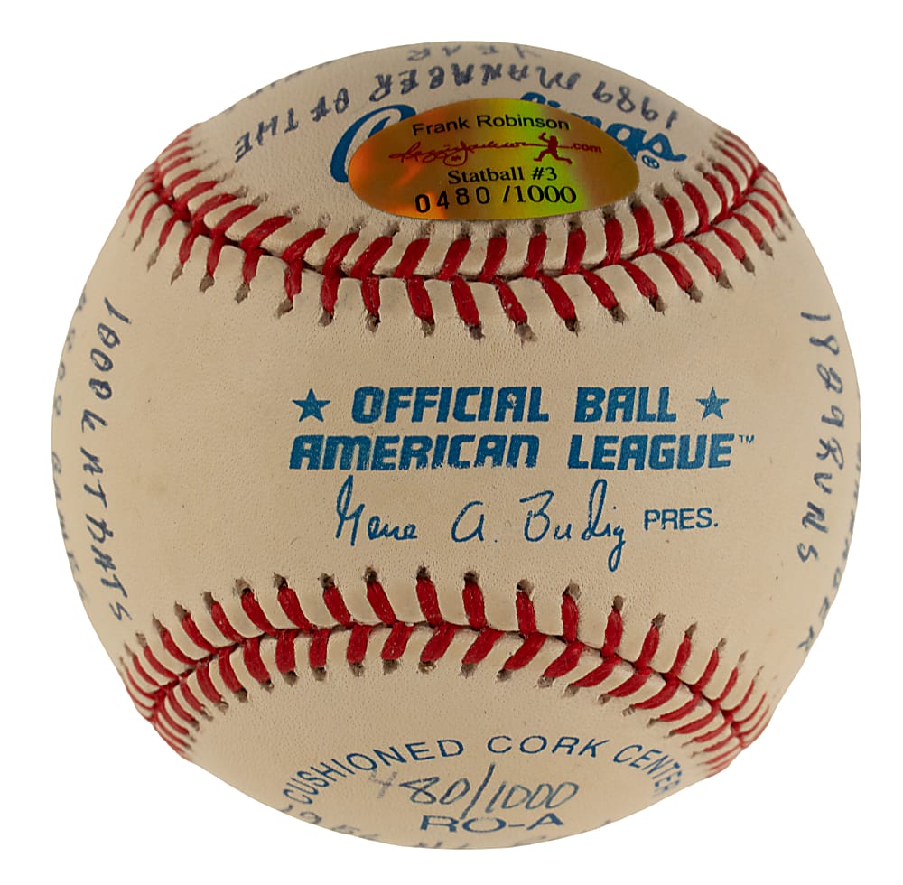 Frank Robinson Single-Signed Limited-Edition Stat Baseball - JSA
