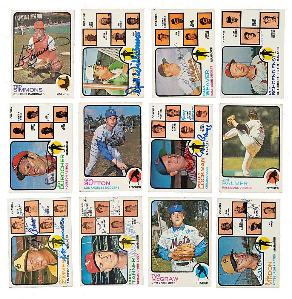 Signed 1973 Topps Collection (226) Including Bench, Perez, Brock, Carlton, and Perry