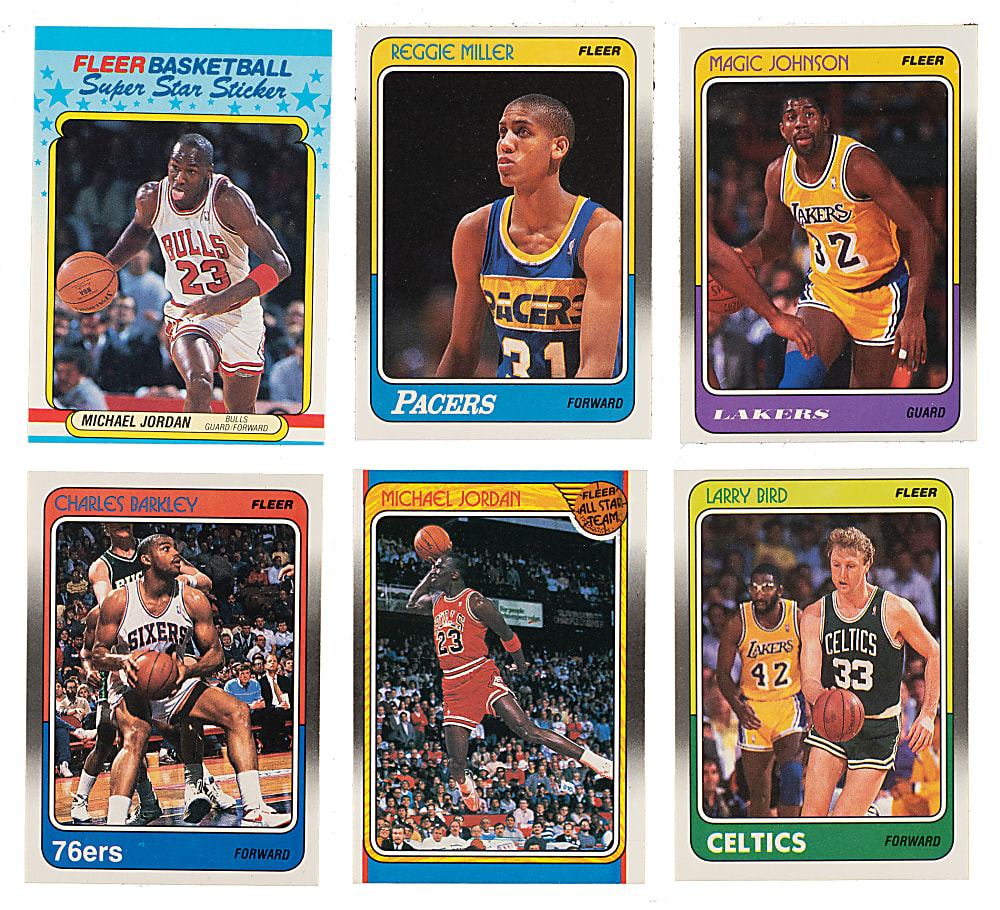 1988-1989 Fleer Basketball Complete Set (132) Plus Complete Stickers Set (11)
