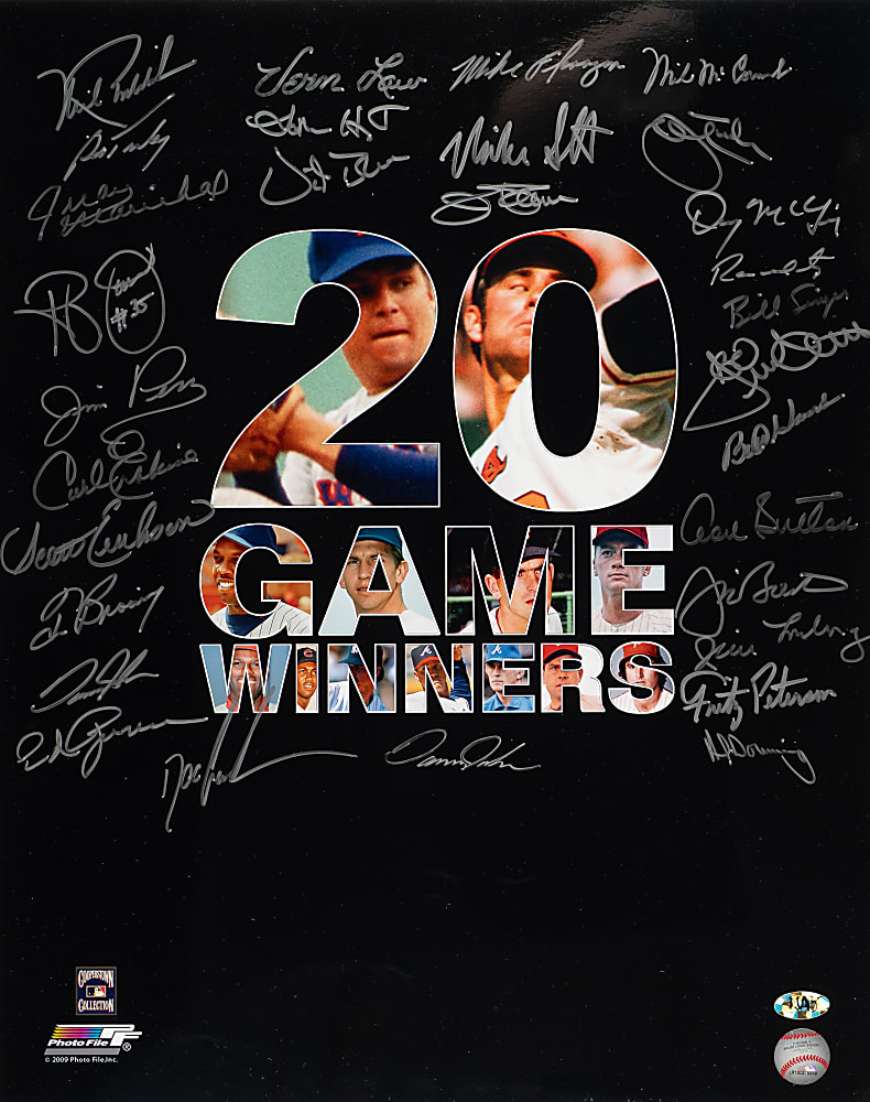 20-Game Winners Multi-Signed Large-Format Photograph (30 Signatures)