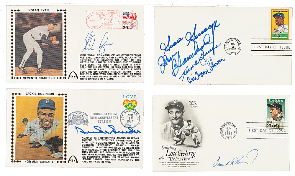 Hall of Famers and Stars Signed First-Day Cover Collection (21) Including F. Robinson and Ryan