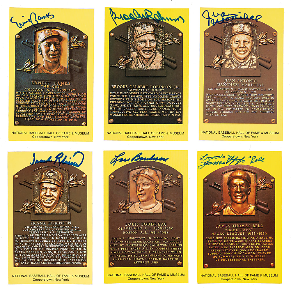 Signed Yellow Hall of Fame Postcard Collection (22)