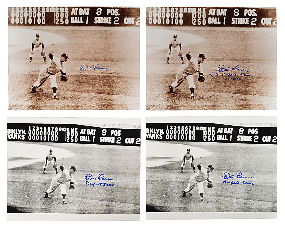 Don Larsen Signed 11 x 14 Photograph Collection (5) - Four with Perfect Game Inscriptions
