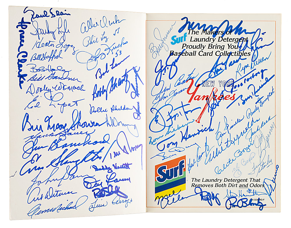 "Topps Baseball Cards: New York Yankees, 1952-1988" Multi-Signed Softcover Book (69 Signatures)