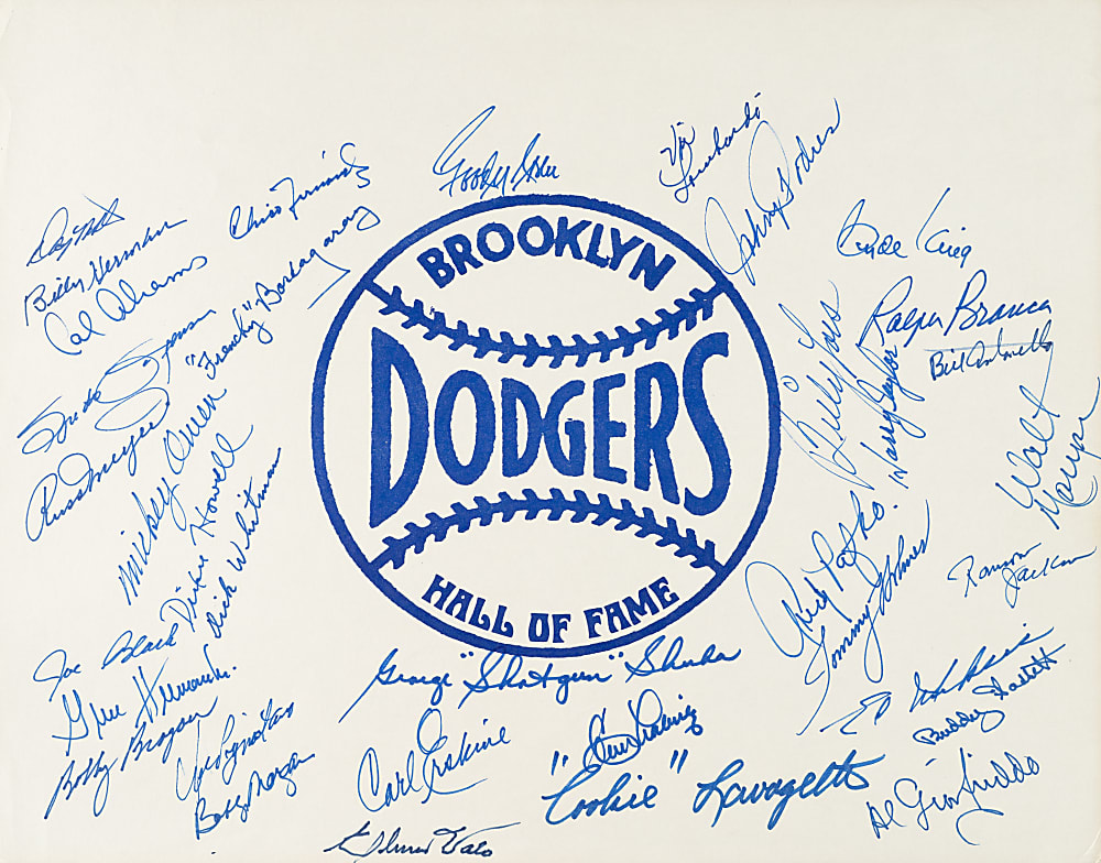 Brooklyn Dodgers "Hall of Fame" Multi-Signed Print (35 Signatures)
