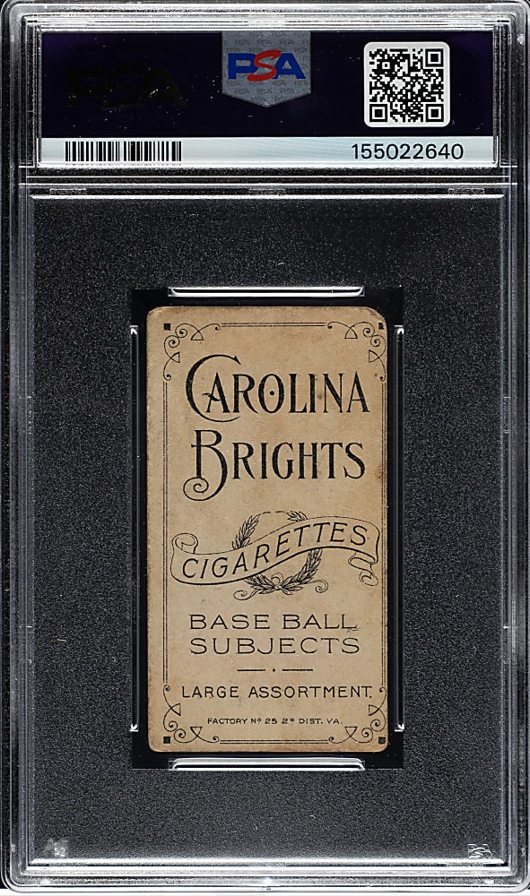 1909-1911 T206 White Border Christy Mathewson Dark Cap PSA FAIR 1.5 - Carolina Brights Back