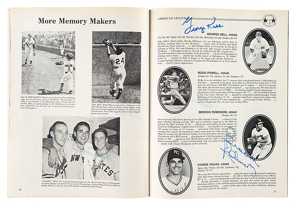 1986 Old Timers Baseball Classic Game Program Signed by 23 Participants Including Willie Mays and Larry Doby
