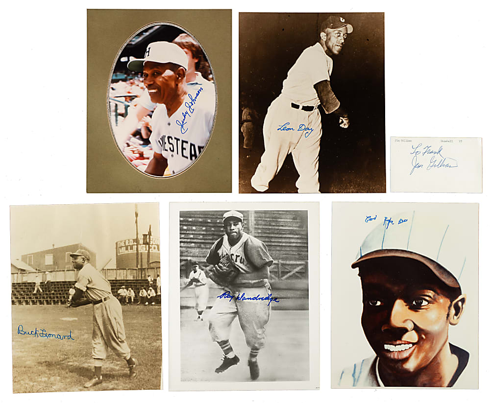 Negro League Signed Photograph and Index Card Collection (11)