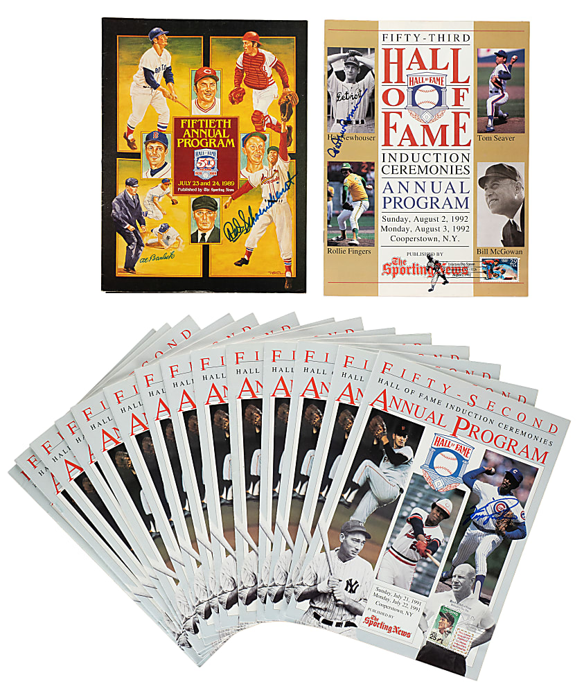 1989 to 1992 Hall of Fame Induction Ceremony Signed Program Collection (16)