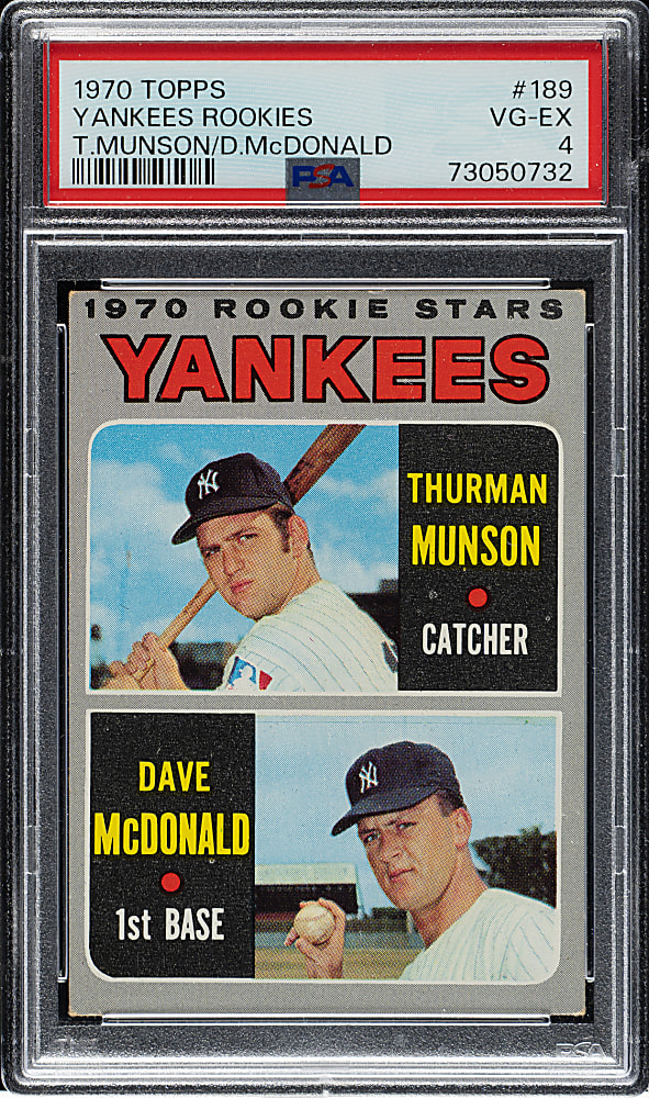 1970 Topps #189 Thurman Munson Rookie PSA VG-EX 4