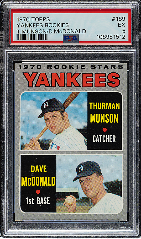 1970 Topps #189 Thurman Munson Rookie PSA EX 5