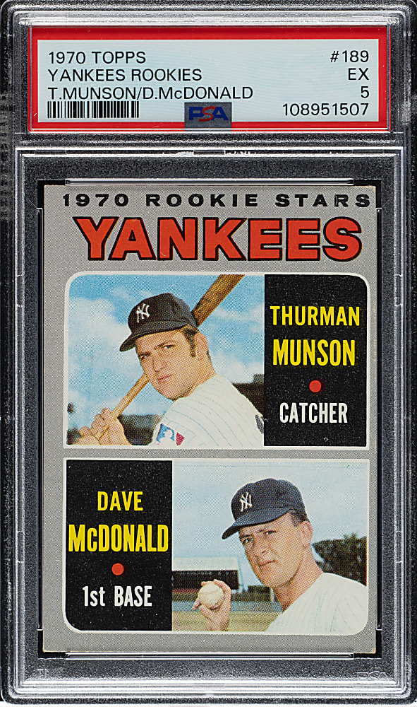 1970 Topps #189 Thurman Munson Rookie PSA EX 5