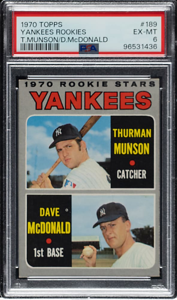 1970 Topps #189 Thurman Munson Rookie PSA EX-MT 6