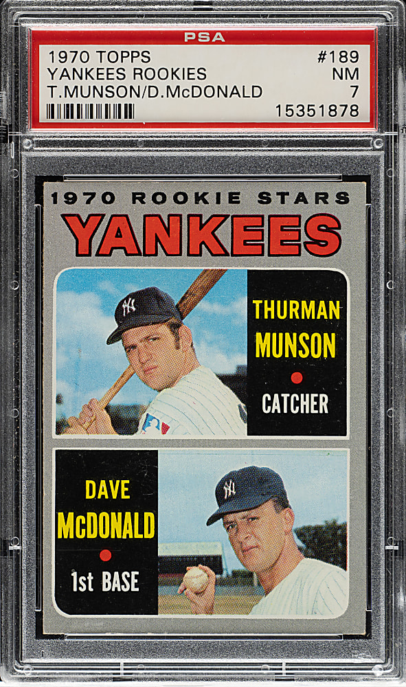 1970 Topps #189 Thurman Munson Rookie PSA NM 7
