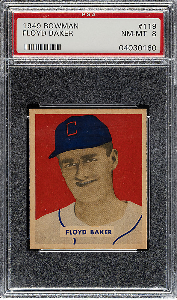 1949 Bowman #119 Floyd Baker PSA NM-MT 8