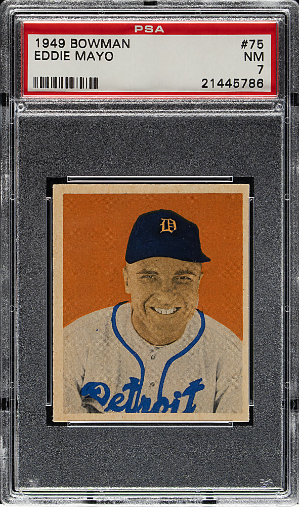 1949 Bowman #75 Eddie Mayo PSA NM 7