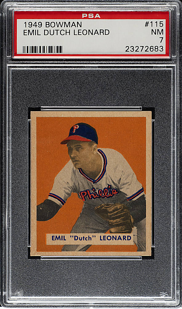 1949 Bowman #115 Emil Dutch Leonard PSA NM 7