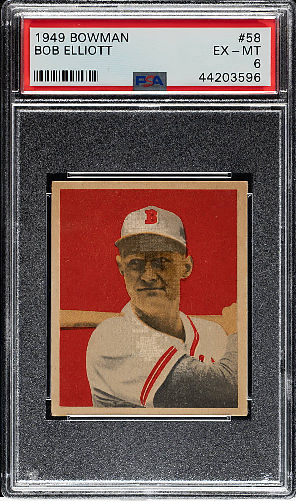 1949 Bowman #58 Bob Elliott PSA EX-MT 6