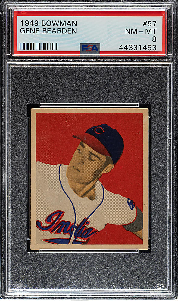 1949 Bowman #57 Gene Bearden PSA NM-MT 8