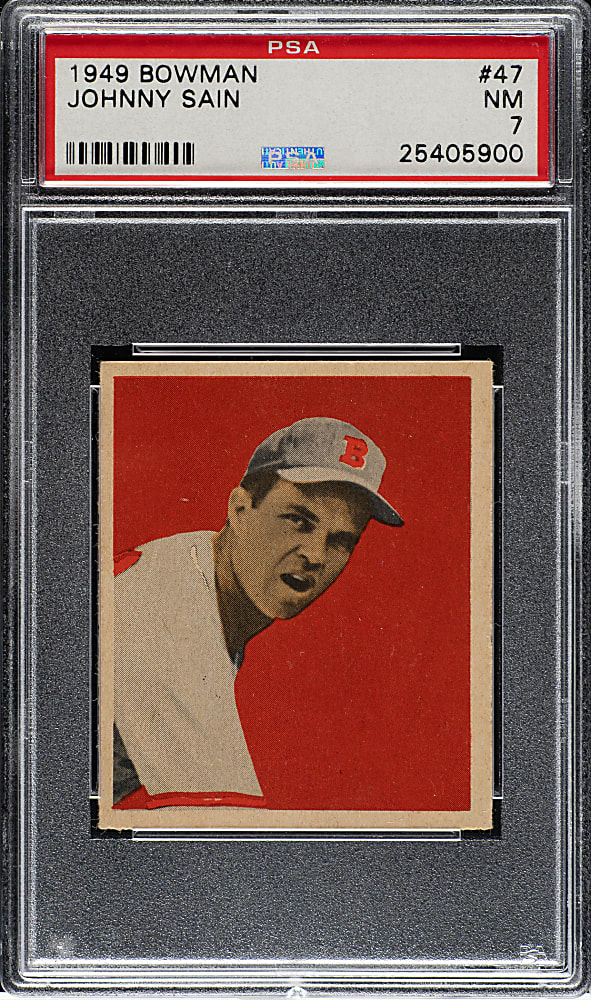 1949 Bowman #47 Johnny Sain PSA NM 7