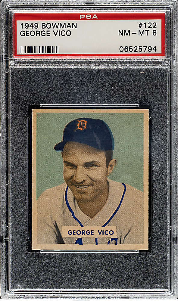 1949 Bowman #122 George Vico PSA NM-MT 8