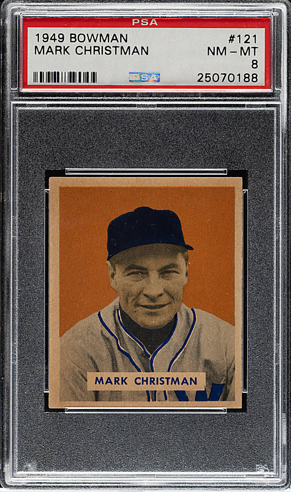 1949 Bowman #121 Mark Christman PSA NM-MT 8