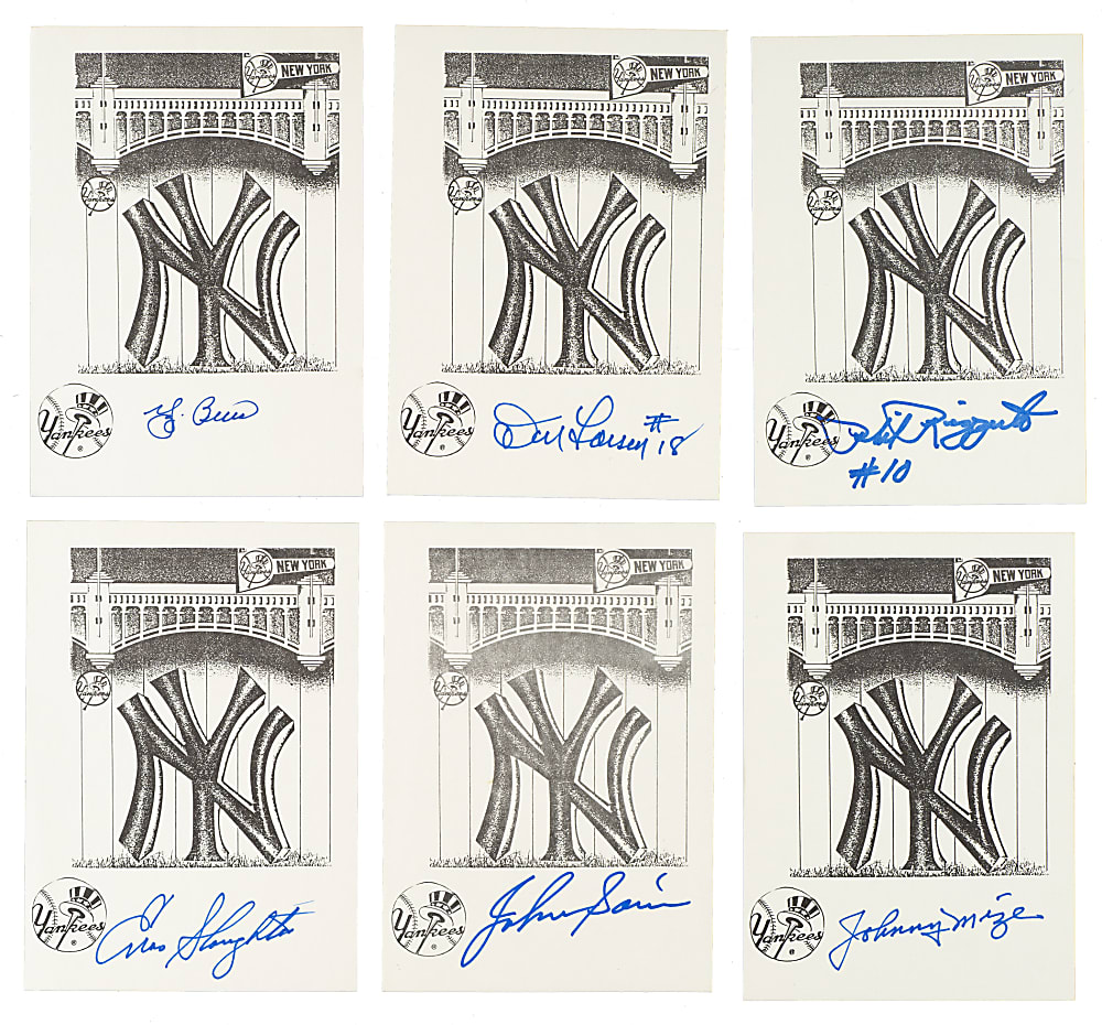 Signed New York Yankees Souvenir Card Collection (80) Including Yogi Berra and Don Larsen