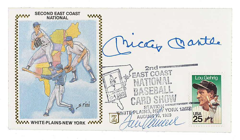 1989 Mickey Mantle and Tom Seaver Signed First-Day Cover - JSA