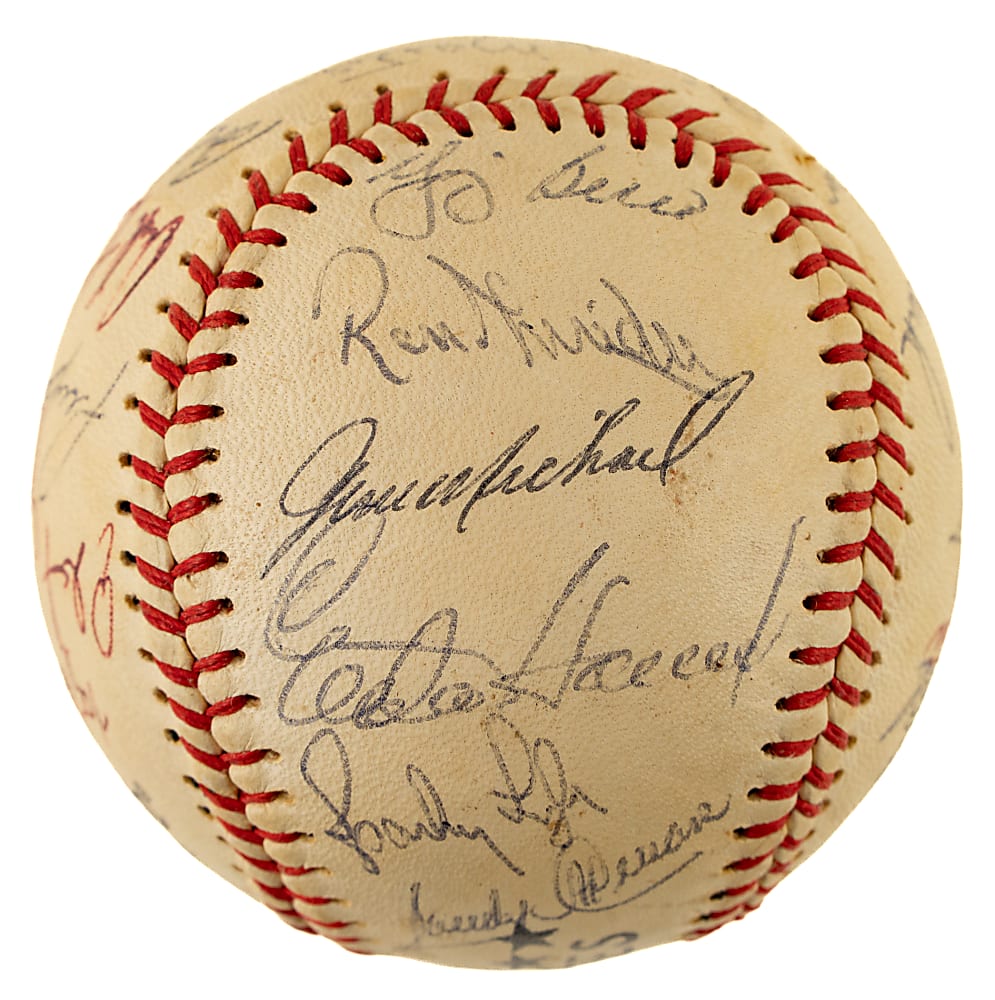 1976 New York Yankees American League Champions Team-Signed Baseball with Yogi Berra