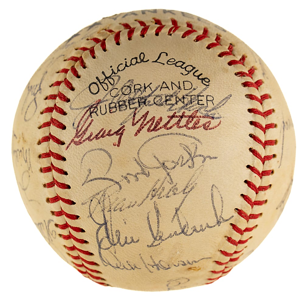1976 New York Yankees American League Champions Team-Signed Baseball with Yogi Berra